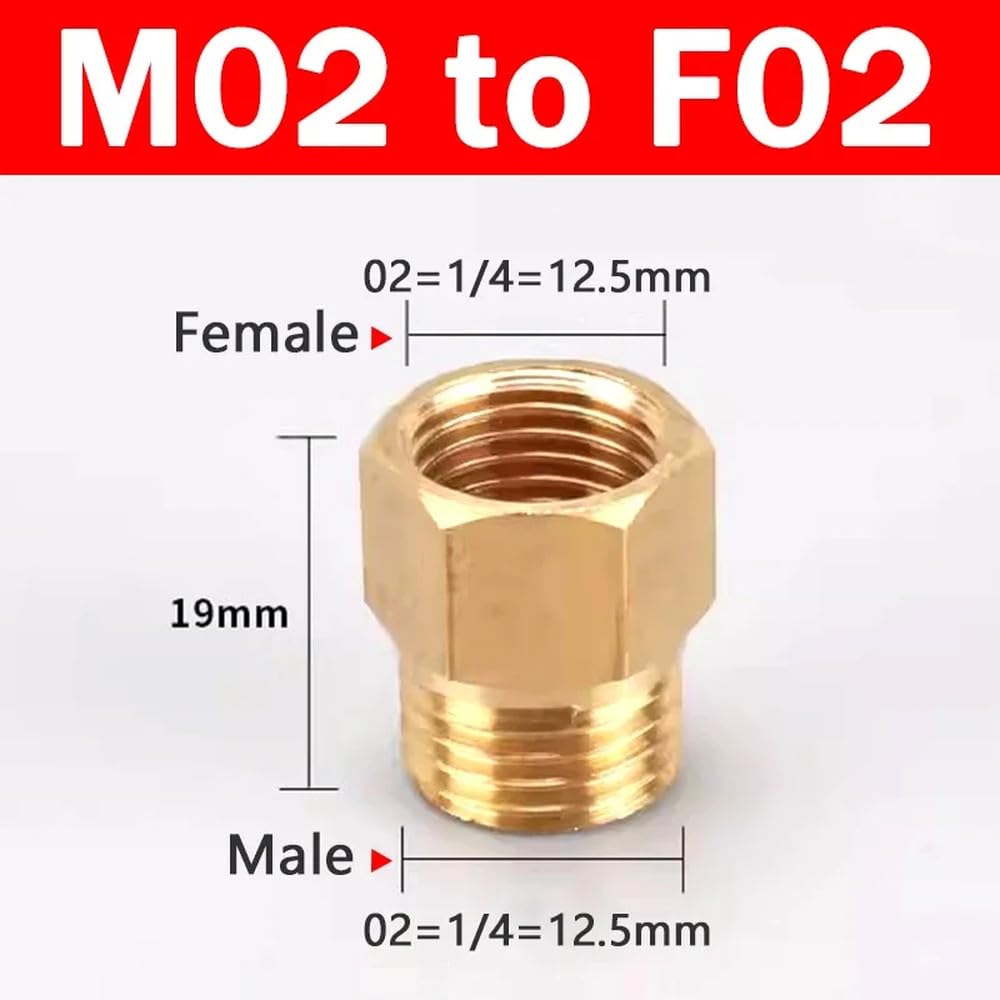 Conversión de medidor de presión Masculino a Femenino Conversión de la articulación de Cobre Ajuste del acoplador rápido del acoplador 1/8 "1/4" 3/8 "1/2", M03, F04,10 PCS