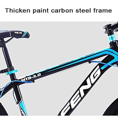 21-Geschwindigkeit Mountainfahrräder,26 Zoll Erwachsene Hoch-Carbon Stahlrahmen Hardtail Fahrrad,Mann All Terrain Mountainbike,Anti-Slip Fahrräder-Weiß Und Blau 26inch – Bild 4