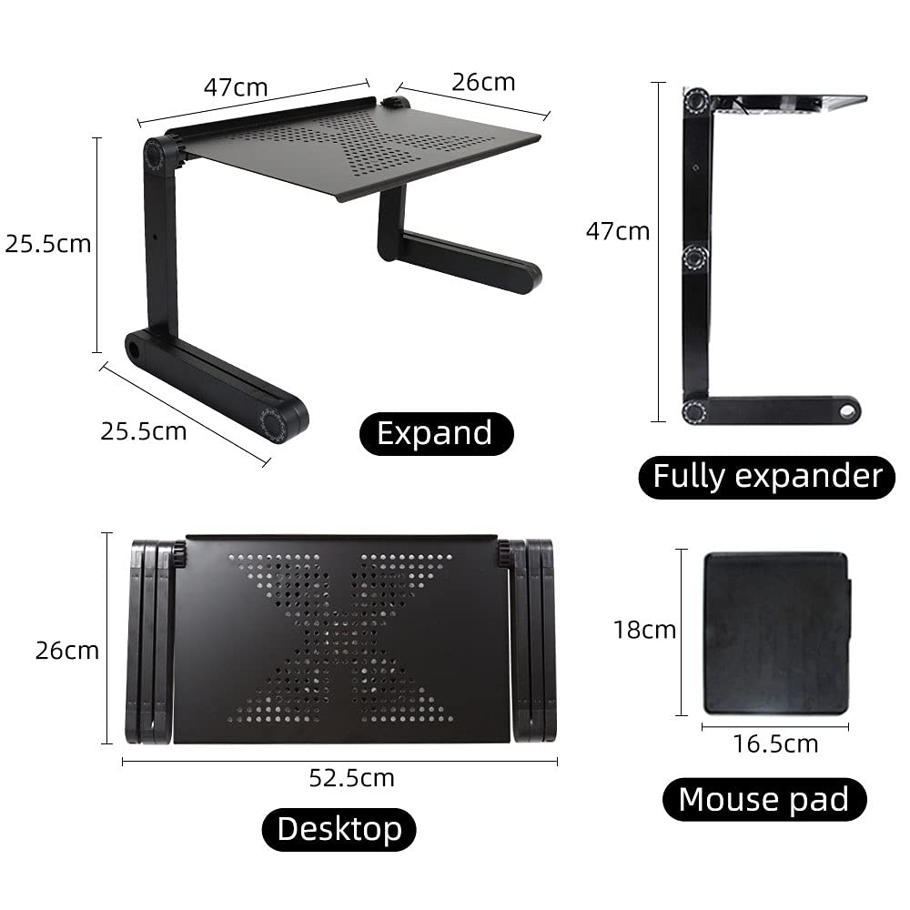 Staffa in lega di alluminio portatile portatile per computer portatile regolabile, staffa desktop notebook ergonomico