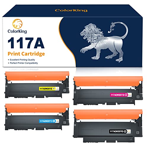 ColorKing Cartucho de tóner Compatible Reemplazo para HP 117A para HP Color Laser MFP 178nw 179fnw 150nw 150a 179fwg 178nwg W2070A W2071A W2072A W2073A (Negro, Cian, Amarillo, Magenta, Paquete de 4) Cover