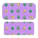 Marijuana Pizza Aliens Funny Print Skin Cover For Switch Console and Switch Lite Slim Protector...