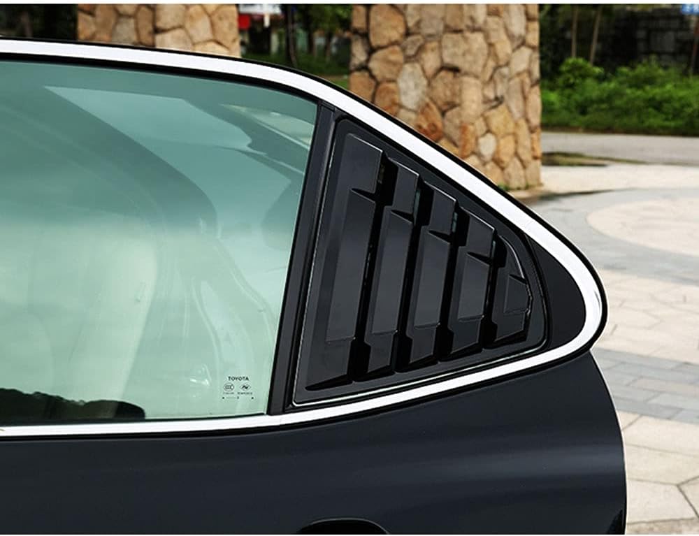 LEXLEY Racing Style Rear Side Window Louvers Air Vent/Louvers Scoop Cover Blinds for Toyota Camry 2018 2019 2020 2021 2022 2023 2024-Bright Black