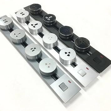 Audiovan Universal Multi Smart Office Desk Power Track Electric Socket Outlet and Electric Track for Multi Electrical Track Socket 2 Power + 1 USB A+C Type (Silver, 1500 MM)
