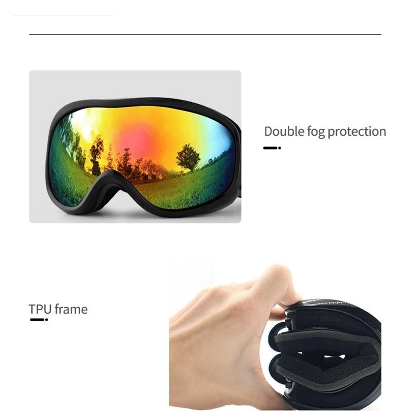 Lunettes de ski coupe-vent pour homme et femme, double pont, anti-buée, anti-reflets, protection UV