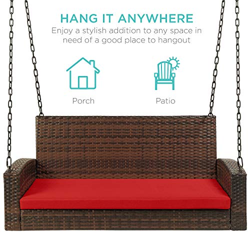 Best Choice Products SKY6106 Woven Wicker Outdoor Porch Swing thumb #3