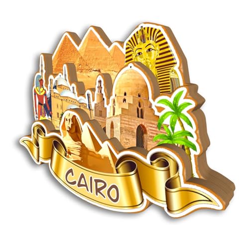 Imán para refrigerador Cairo Egipto souvenir de viaje miniatura 2