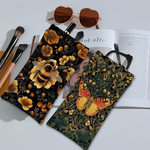 Image of Eyeglasses Sunglasses Case PU Soft Squeeze Top Glasses Pouch for Women Men,Animal Pattern Portable Anti Scratch