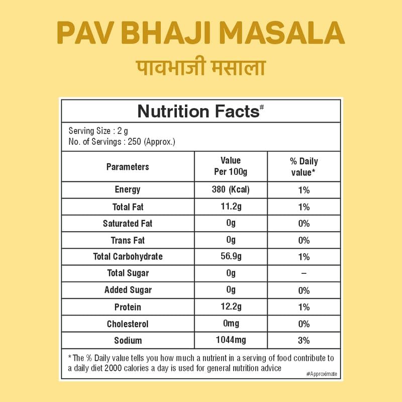Image of Adani Spices Pav Bhaji Masala Powder, 100gm