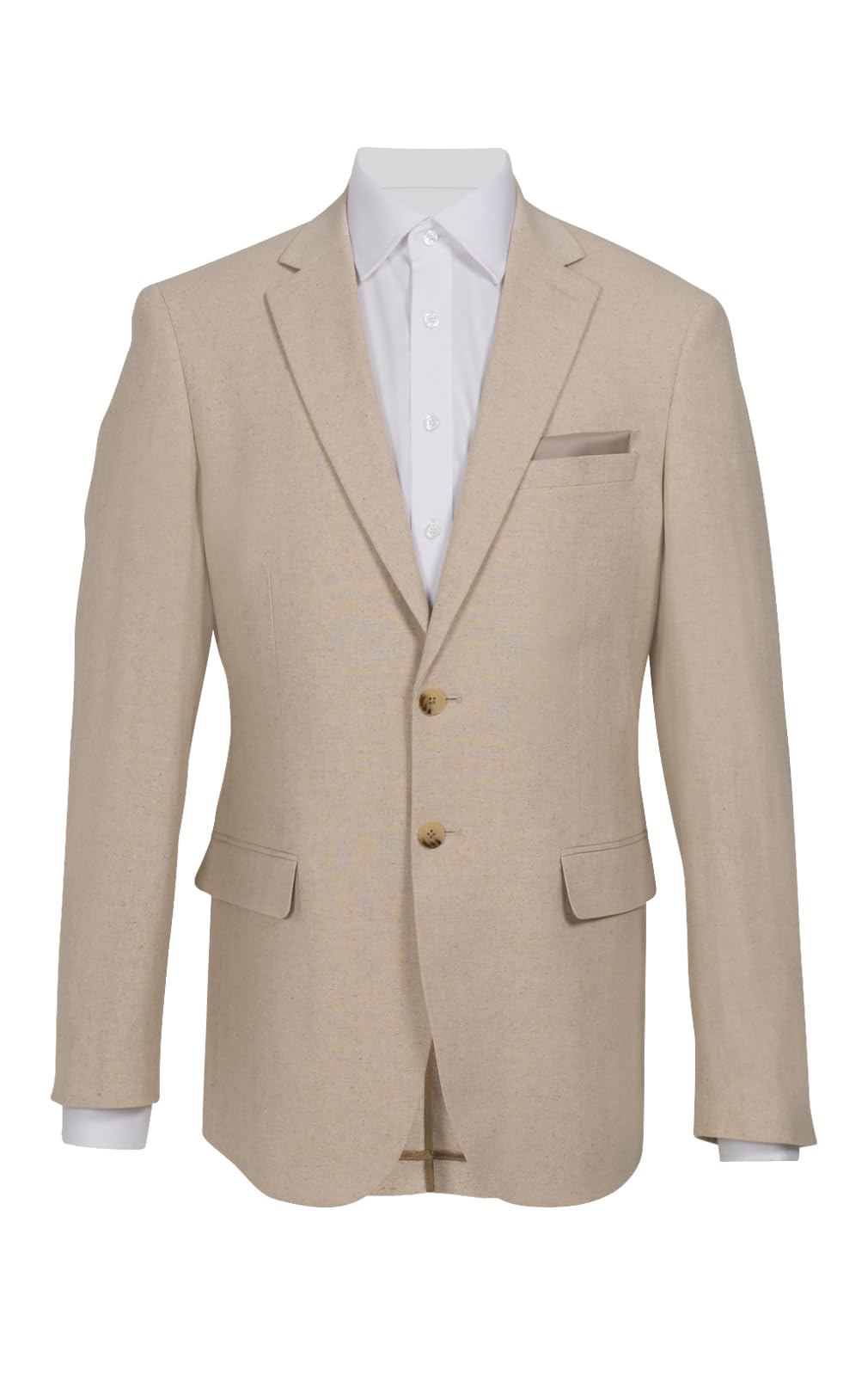 Dobell Mens Oatmeal Linen Herringbone Suit Jacket Lightweight Cotton Linen Blend Regular Fit-44R