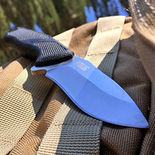 Trs Fang Rugged 3.5Inch Long 4Mm Thick Razor Sharp Fixed Blade Hunting Camping Bushcraft Survival Skinning Knife With Hardshell Quick Draw Sheath Reversible Belt And Pocket Clip #TOP5