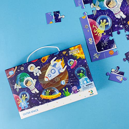 Observation Jigsaw Puzzle Frames For Kids 5 Years Old And Up 80 Pieces (Outer Space) Dodo Detailed Educational Gift For Boys Girls #TOP6