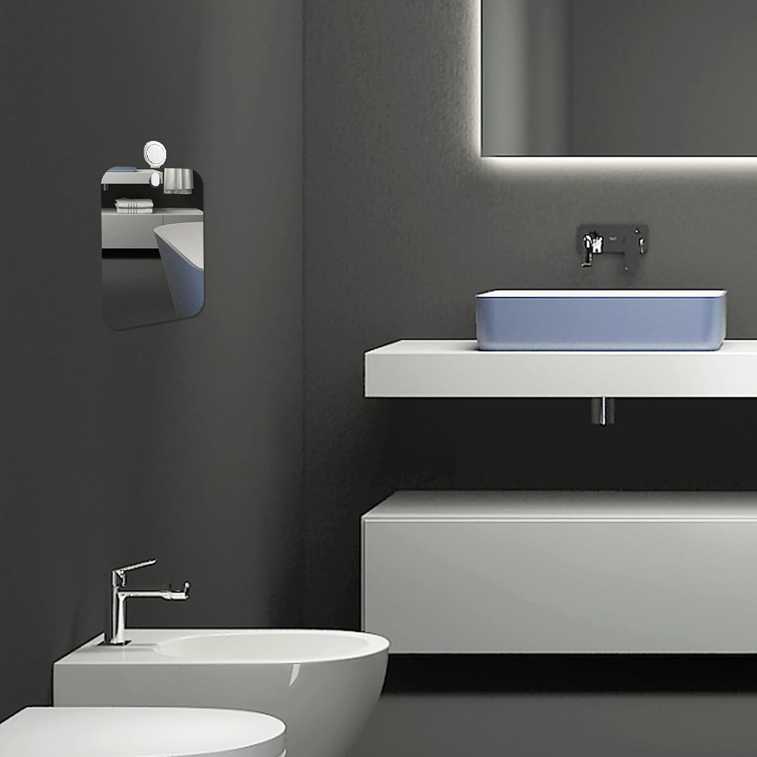Acrylic Shower Mirror For Man- Shaving Mirror Bathroom Shave Mirror Can Be Hanging For Household Washroom Travel Acrylic Shaving Mirror Anti-Fog Shower Mirror Bathroom Mirror With Hole Hangable Travel
