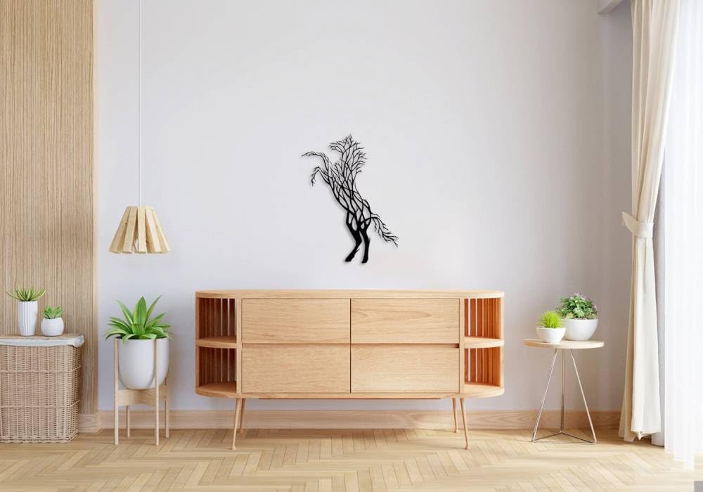 Déco murale cheval alu 3mm pour habiller un grand mur vide intérieur ou extérieur