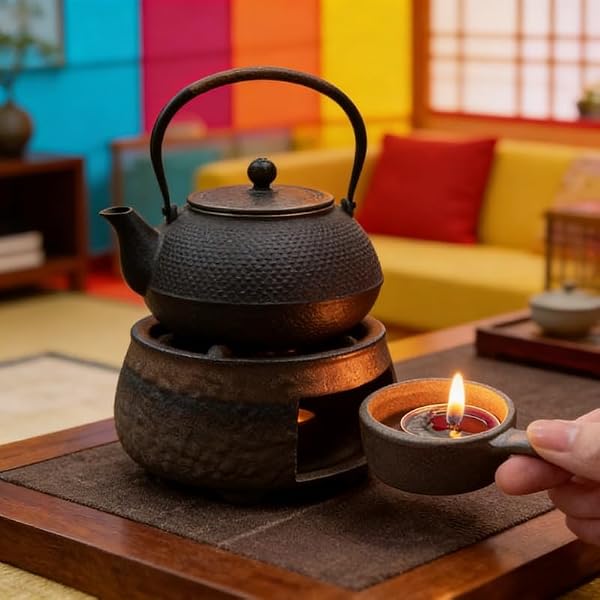Ceramic Burner Kit with Wooden Clips and Pads, Essential Oil Burner for Incense & Herbs, Tea Light Candle Holder Warmer for Home Office Meditation Relaxation (Square, 10.5 * 6.5cm/4.13 * 2.56in) by Generic - Image 3
