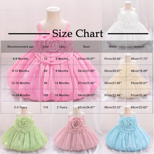 Lmdudan 6M-3Y Girls Dress Rose Flower Ruffle Spaghetti Strap Princess Party Dresses 2025 Trendy Formal Wedding Ball Gowns2