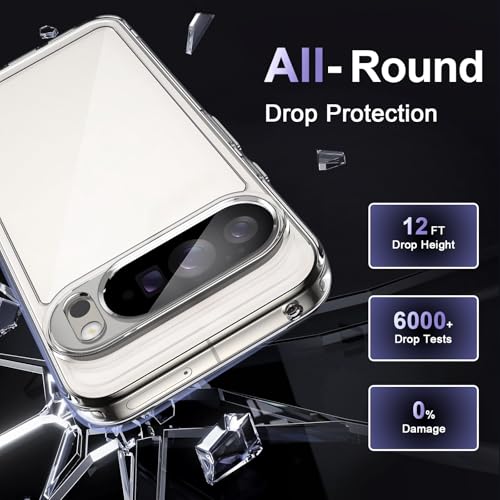 Image of Case for Google Pixel 10 Pro XL, Military Grade Drop Protection Phone Case, Yellowing Resistant, Anti-Scratch Hard PC Back, Shockproof Hard Ultra-Thin Protective Cover, Clear