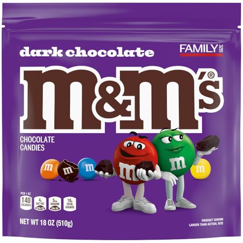 M&M\'S Dark Chocolate Graduation Party Candy, Family Size, 18 Oz Bulk Bag