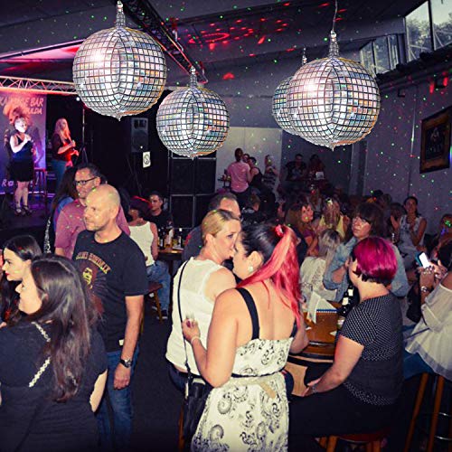 12 Pack 22 Inch Disco Ball Balloon Silver Laser 4D Large Inflatable Sphere Aluminum Foil Balloon Silver Mirror Balloon For Disco Dance Party Supplies Bouquet Wedding Baby Shower Decorations #TOP5
