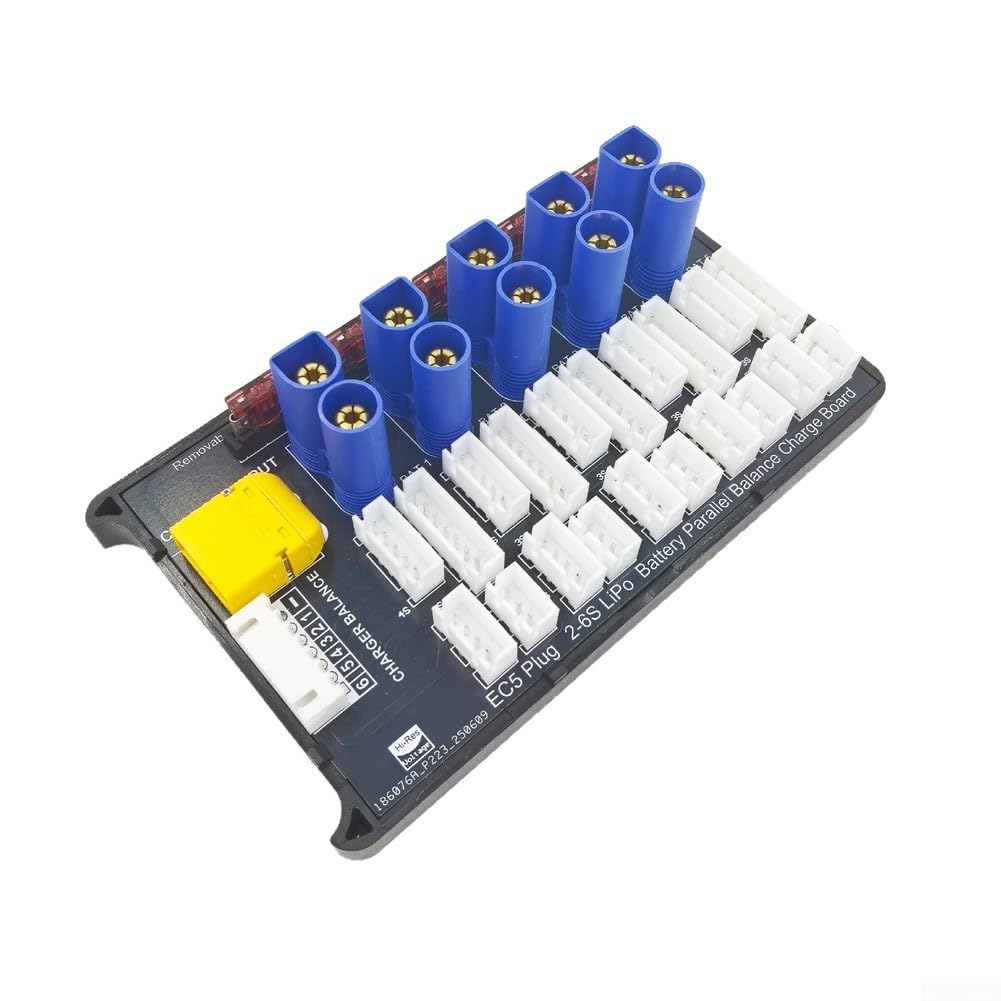 EC5 Parallel Charging Board for 2S through 6S For LiPo Batteries Featuring Removable Fuse and Balanced Charging Support for Multiple for CHARGER Models