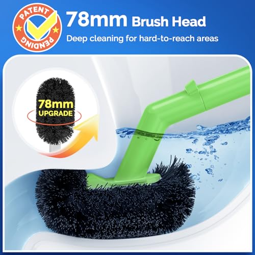 Image of HAMITOR Toilet Plunger Bowl Brush Combo：Heavy Duty Rubber for Drain Clog Remover - Curved Design Bristles for Deep Cleaning Under Rim - Compact Bathroom Cleaning Tools for New Homet Essentials-Green