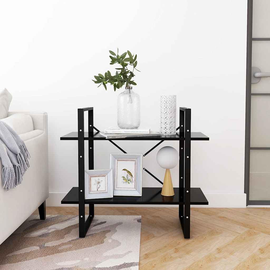 Scaffale nero, 80 x 30 x 70 cm, in legno e metallo