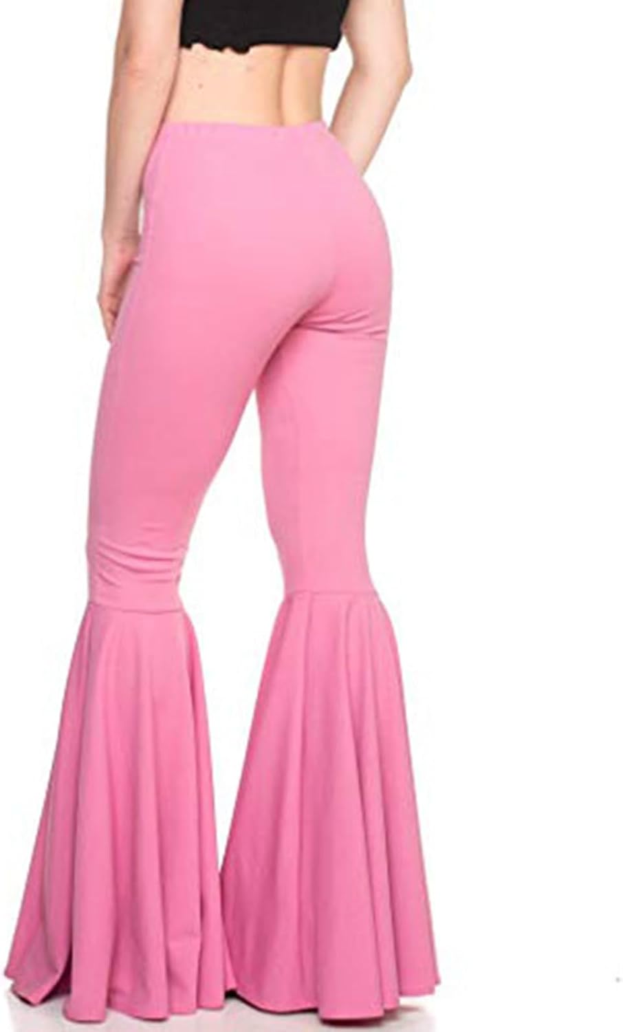 GUOLEZEEV Women High Waisted Flare Pants Solid Color Fashion Pleated Bell Bottoms(7 Colors) - Image 3