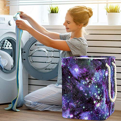 Panier à linge pliable grand format boîte stockage galaxie violet - 6