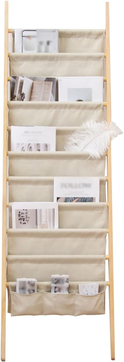Amazon.com: JLXJYS Floor Standing Magazine Holder, Wooden Newspapers ...