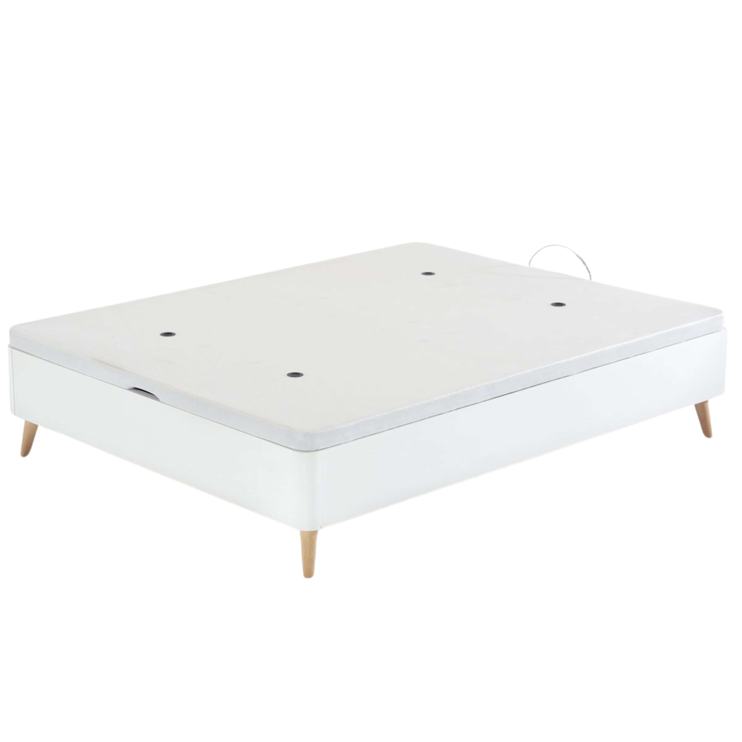 Miroytengo Canapé Alto 135x190 cm Estilo nórdico con Patas Ligeramente inclinadas Color Blanco Cama Dormitorio