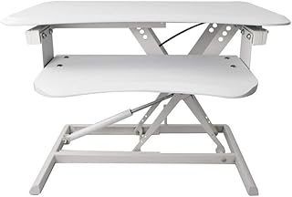 Elevated Desk Stand Up Desk Converter and Monitor Riser Height Adjustable Sit to Stand Your Desktop Workstation Color : White, Size : One Size