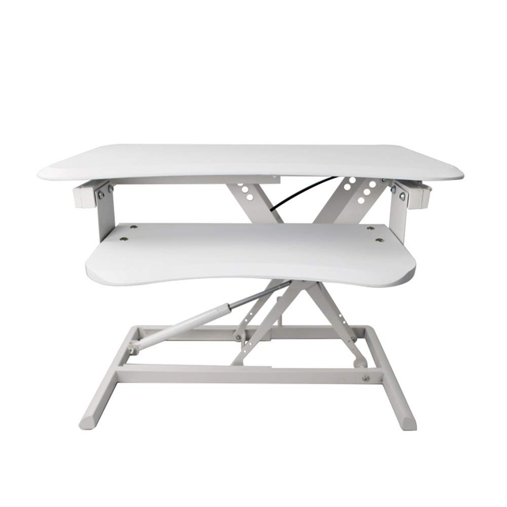 CGCSYZ Height-Adjustable Standing Desk Converter & Monitor Riser - Ergonomic Sit-Stand Workstation for Home & Office White - Fits All Desks One Size (White One Size)