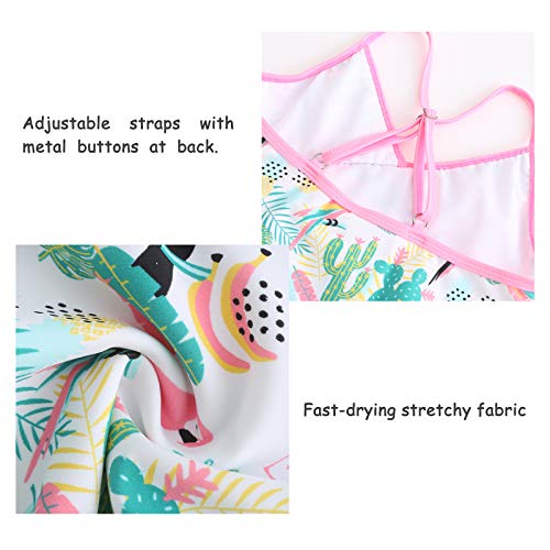 Image of Girls One Piece Swimsuits Hawaiian Ruffle Swimwear Beach Bathing Suit