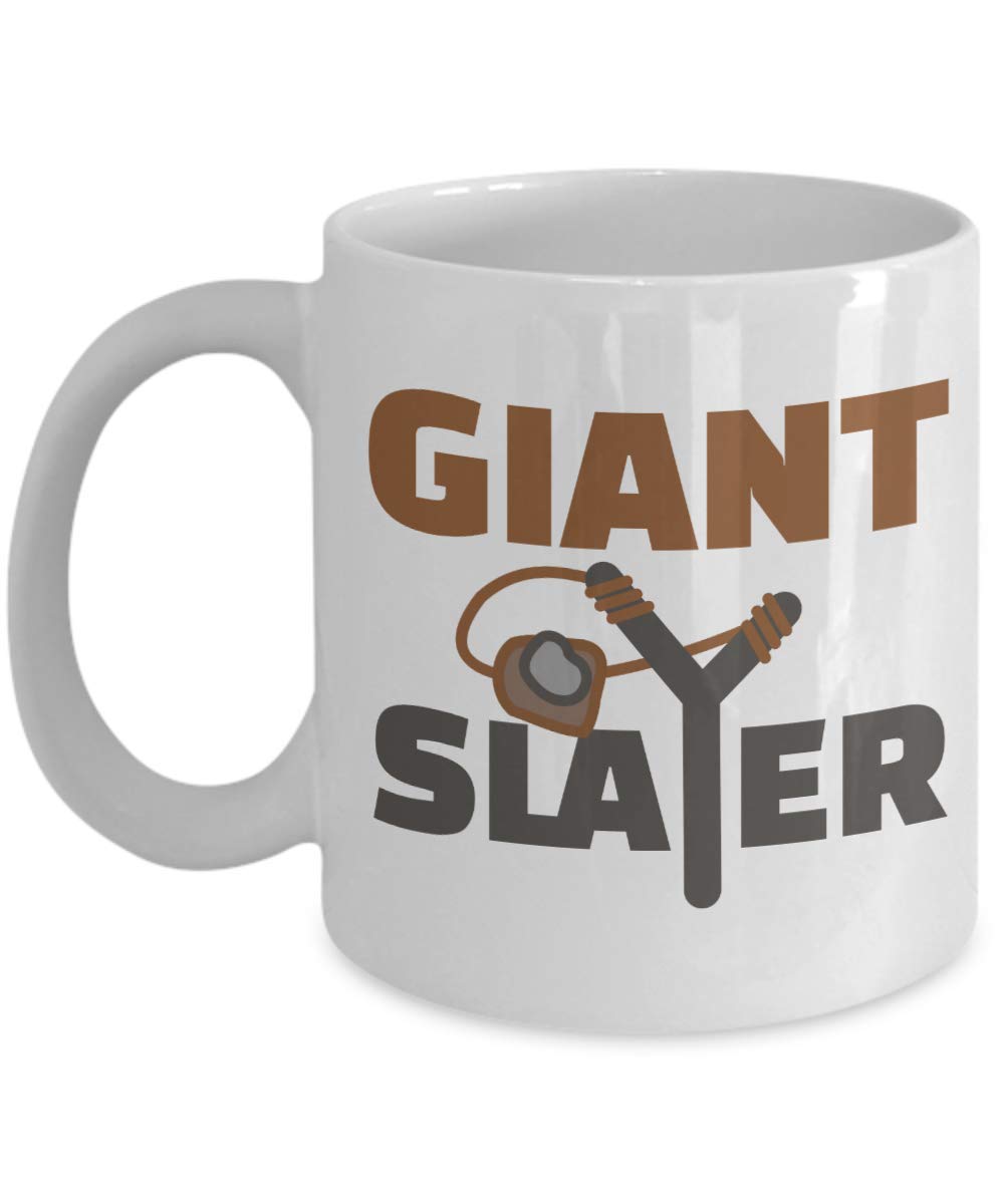 KALIDHAR Giant Slayer with David's Slingshot Bible Story Inspired Coffee & Tea Gift Mug Printed Coffee and Tea Ceramic Mug- 320 ML Ceramic Coffee Mug 8856