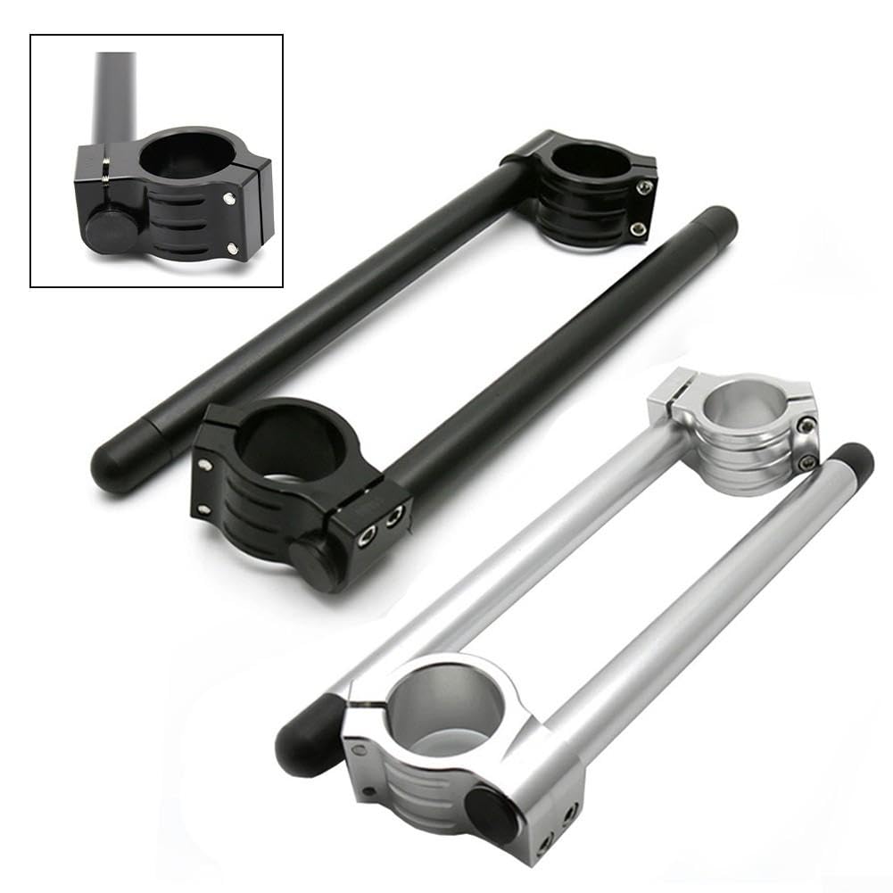 CNC Alluminio Forcella Tubo Manubrio 7/8 Pollice Nero Argento (35MM nero)