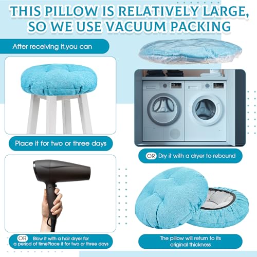 Image of Marsui 4 Pieces Bar Stool Cover Non Slip Padded Cushion, 12 Inch, Lake Blue