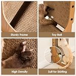 EHEYCIGA Cardboard Cat Scratcher for Indoor Cats, 32 Inch L Shaped Vertical Cat Scratching Board with Ball Cat Toy, Extra Large Cat Scratcher Pad, Brown - Image 5