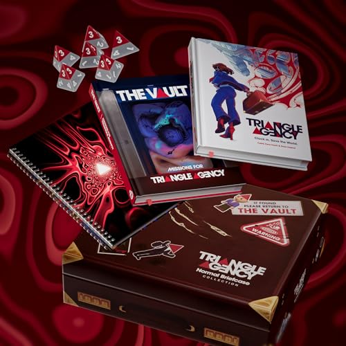 Image of Modiphius Entertainment: Triangle Agency: Normal Briefcase Collection - RPG Box Set, 3 Books & 6 Dice, Core Rules, Missions, Content, Roleplaying Game