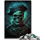  Puzzle Adulte 1000 pièces Le Crâne de Pirate pour 14 Ans et Plus Jouet éducatif intellectuel décompressant Excellent Cadeau 26x38cm