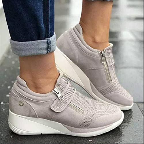 Ladmiple Shoes For Women Sneakers Trendy Slip On Breathe Walking Shoes Fashion Non Slip Platform Running Tennis Shoes2