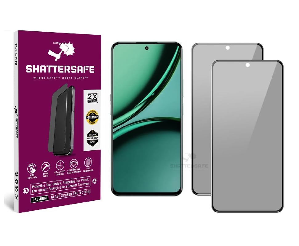 Image of Anti-Spy Privacy Tempered Glass Compatible For Realme Narzo 70 5G / Narzo 70 Turbo 5G / Narzo 70 Pro 5G [Pack of 2]. Anti-Scratch, Edge-to-Edge Protection With Easy Installation Kit.
