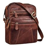 STILORD "Omar" Piccolo Borsello Uomo Pelle Borsa a Spalla per Tablet da 8,4 Pollici Crossbody Borse Messenger Cuoio Borsa a Tracolla Borselli per Ufficio e Viaggi Colore:kara - cognac
