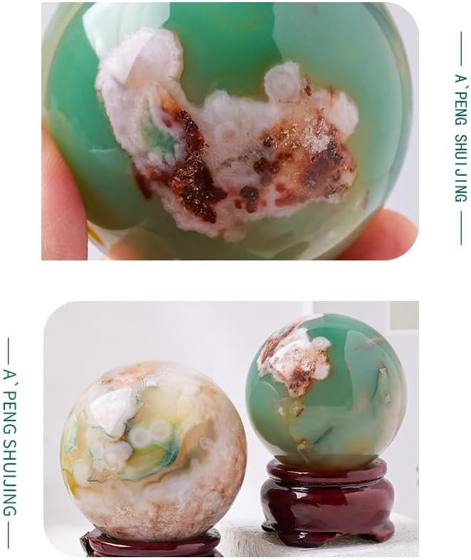 Agate Balls Sphere Crystal Worry Stone Quartz Gemstone Polished Palm Tumbled Gems Anxiety Stress Fengshui,50~55mm