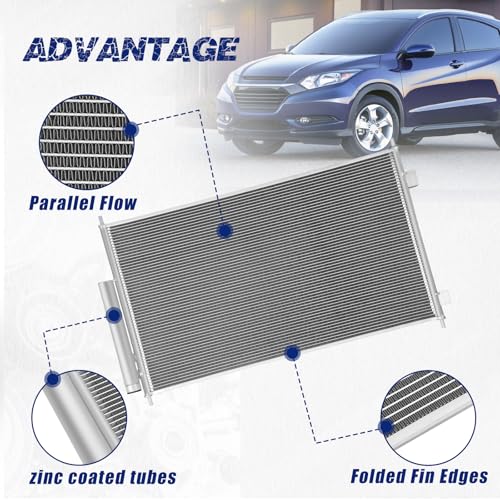 Image of Air Conditioning A /C Condenser Compatible with Honda HR-V 2016-2021 L4 1.8L # 4917, 80110T7WA01, HO3030162, 81110T7WA01