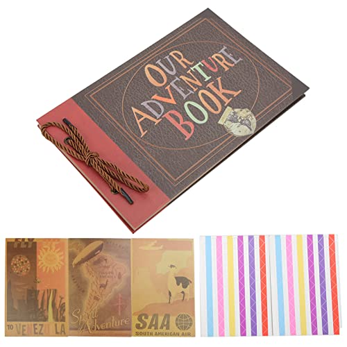 Nuestro álbum de Aventuras, 80 Páginas, álbum de Recortes Hecho a Mano, Juego de álbumes de Fotos con Pegatinas Coloridas para Fiestas Familiares, Viajes en el Tiempo, Libro de