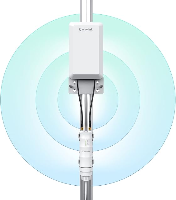Wavlink Wireless 2.4GHz 300Mbps Long Range Weatherproof Outdoor AP/Repeater CPE Kit for PtP and PtMP Transmission | Point to Point WiFi Bridge | 2 * 2 MIMO 11dBi Antenna, 1.5km | Passive PoE Powered
