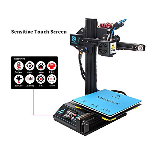 3D Printer, Kingroon DIY Resume Printer with Touch Screen Assisted Level Free MicroSD Card Preloaded with Printable 3D Models, Printing Space (180x180x180mm)