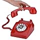 Eboxer Western Style Vintage Antique Telefonnummern Speicher Wählscheibe Retro Telefon anrufbeantworter für Wohnung(Rot)