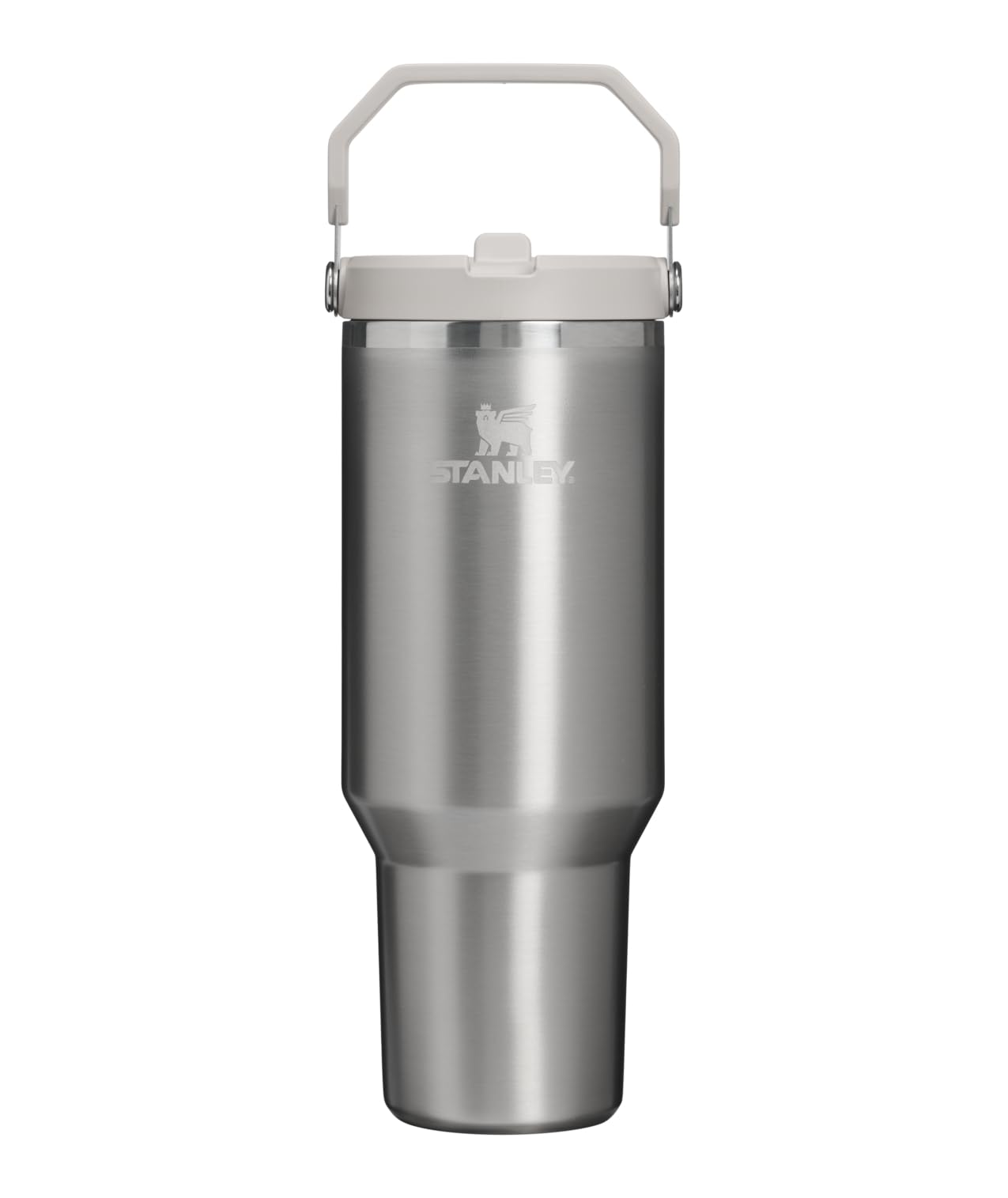 STANLEY IceFlow 2.0 Flip Straw Tumbler, 40 oz, Stainless Steel Ash | Easy Carry Handle | Twist On Lid and Flip Up Straw | Leak Resistant Water Bottle | Insulated Stainless Steel | BPA-Free