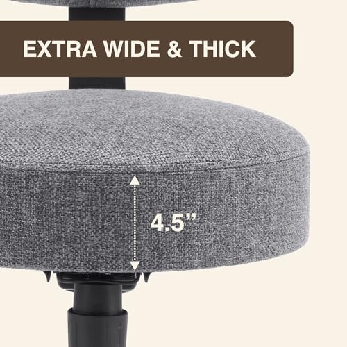 Image of Heavy Duty Extra-Wide Seat Adjustable Height Swivel Rolling Stool for Dental Clinic, Salon, Office, and Bar - NAIA 502 (Dim Grey, Backrest Add-on)