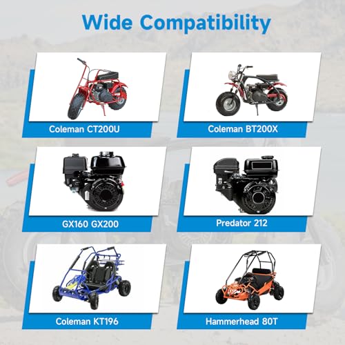 Image of EOPOAYI Pull Start and Carburetor Kit Compatible with Predator 212cc Non Hemi 6.5HP Engine 69730 60363 68121 Coleman Mini Bike CT200U BT200X KT196 Go Kart Generator Lawn Mower Pressure Washer Parts